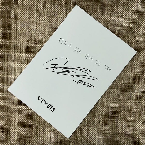 BTS JIN [ VT Cosmetics ] Sign Message Official Postcard / New / Gift