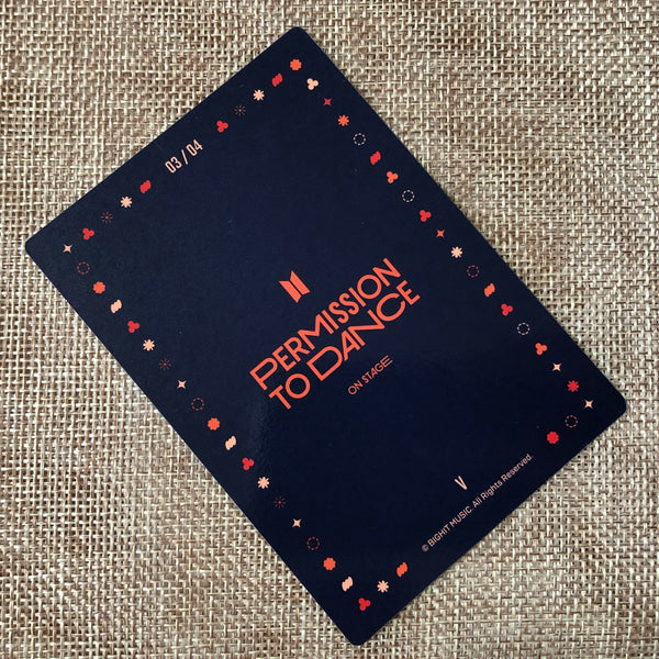BTS V 3/4 [PTD PERMISSION TO DANCE ON STAGE SEOUL] Official Mini Photocard /+G