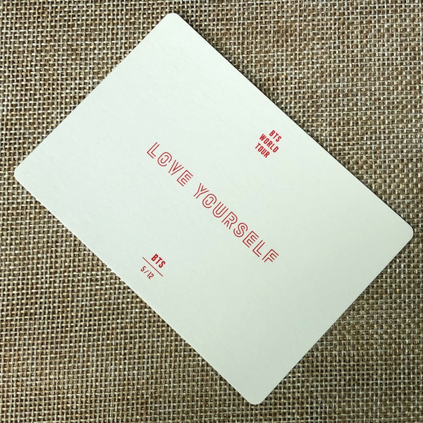 BTS JIN J-HOPE SUGA 5/12 [Love Yourself World Tour] Official Mini Photocard /+G