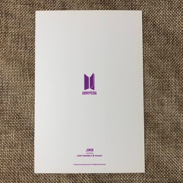 BTS JIMIN [Armypedia Love Yourself Answer] Official Postcard Photocard / Gift