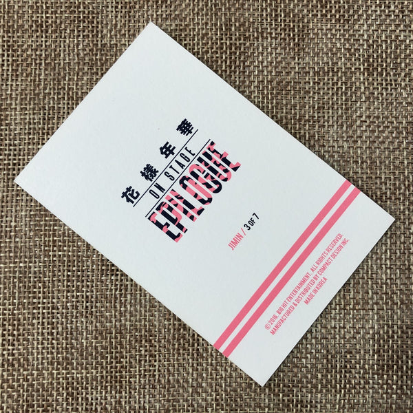 BTS JIMIN 3/7 [HYYH On Stage Epilogue Concert] Official Mini Photocard / Gift