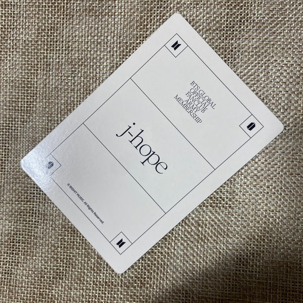 BTS J-HOPE [GLOBAL FANCLUB 9th ARMY MEMBERSHIP KIT] Official Photocard / Gift