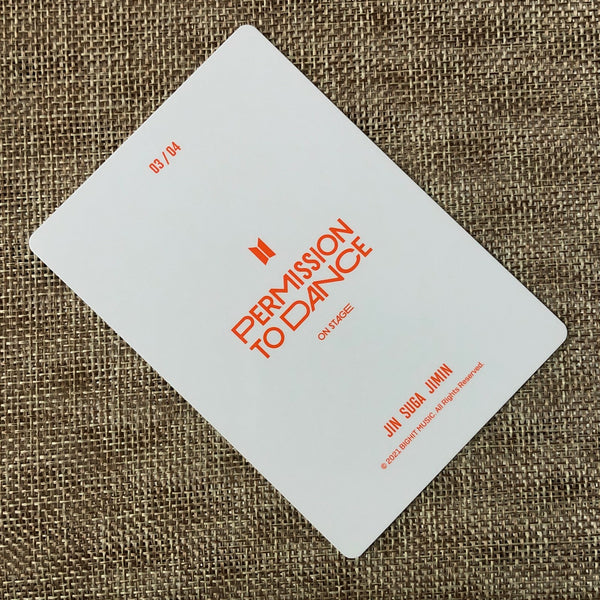 BTS GROUP 3/4 [PTD PERMISSION TO DANCE ON STAGE] Official Mini Photocard / Gift