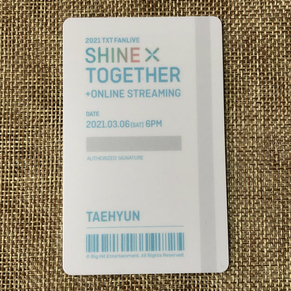 TXT TAEHYUN [ 2021 Shine Together Fanlive ] Official Card Ticket / New / Gift