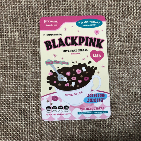 BLACKPINK LISA [ 7th Anniversary Cereal Deco Kit ] Official Photocard /New/GFT