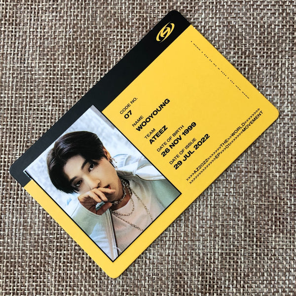 ATEEZ WOOYOUNG [THE WORLD EP.1 : MOVEMENT] Official ID Photocard, Diary / Gift