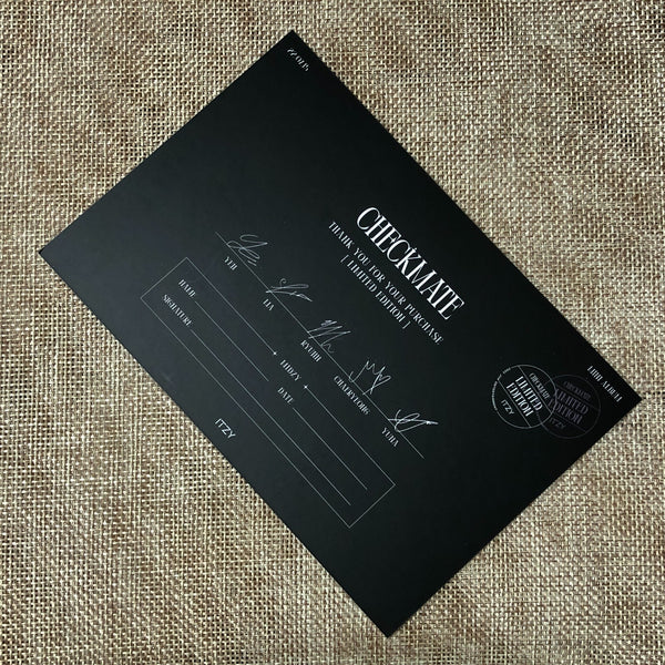 ITZY GROUP [ CHECKMATE ] Official Limited Edition Card Postcard / New / Gift