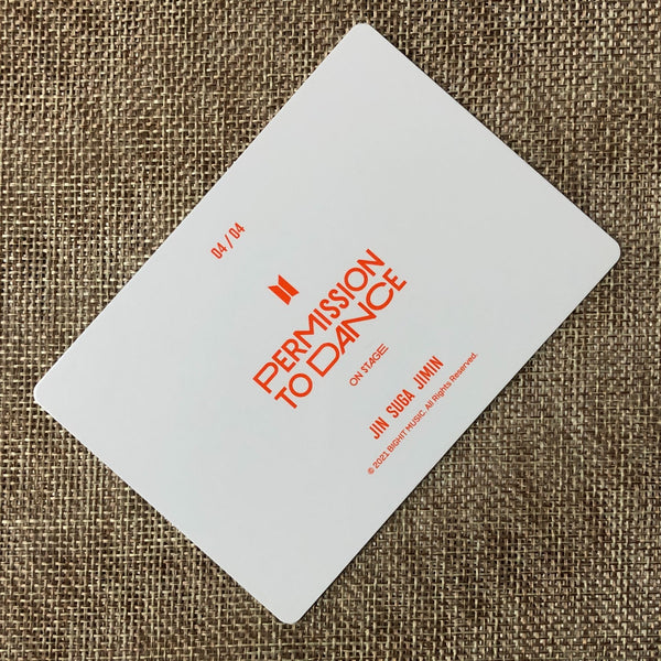 BTS GROUP 4/4 [PTD PERMISSION TO DANCE ON STAGE] Official Mini Photocard / Gift