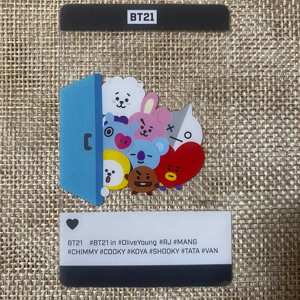 BTS BT21 GROUP [OliveYoung] Official Limited Transparent Photocard / New / Gift