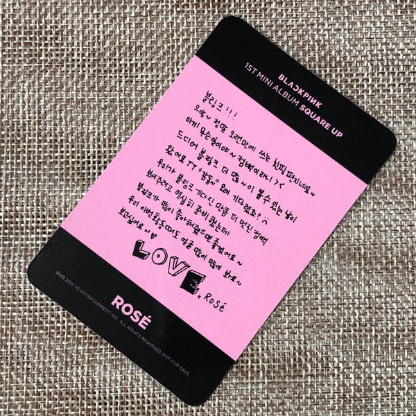 BLACKPINK ROSE #3 [ SQUARE UP ] Official Photocard, 1st Mini Album / New / Gift