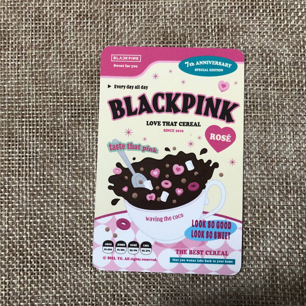 BLACKPINK ROSE [ 7th Anniversary Cereal Deco Kit ] Official Photocard /New/GFT