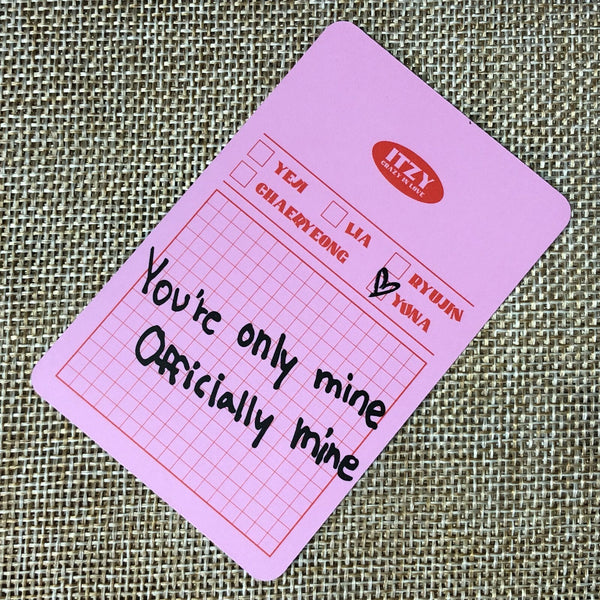 ITZY YUNA #2 [ CRAZY IN LOVE ] Official Photocard, 1st Album / New / Gift