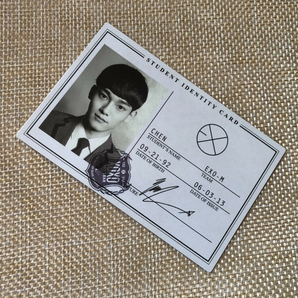 EXO CHEN [ XOXO Wolf ] Official Photocard, Student ID Card / New, Rare / Gift