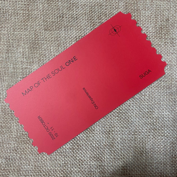 BTS SUGA [ Map of the Soul ON:E DVD ] Hologram Ticket Photocard / New / Gift