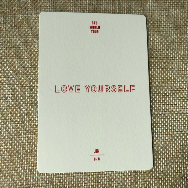 BTS JIN 8/8 [ Love Yourself World Tour ] Official Mini Photocard / New / Gift