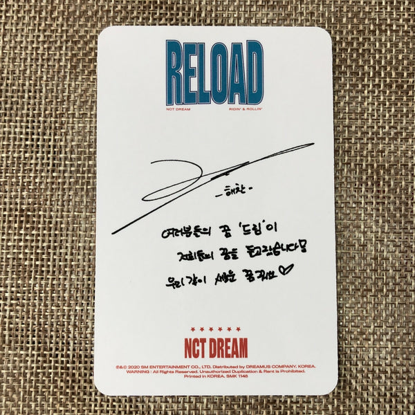 NCT Dream HAECHAN [ RELOAD ] Official Photocard, 4th Mini Rollin / New / Gift