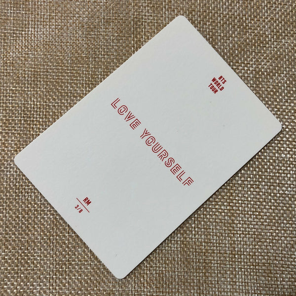 BTS RM 3/8 [ Love Yourself World Tour ] Official Mini Photocard / New / Gift