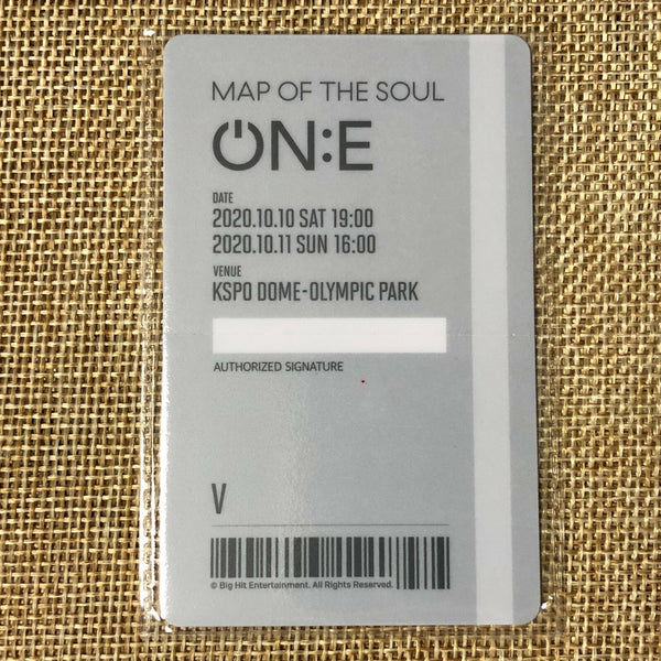 BTS V [ Map of the Soul ON:E ] Official Ticket Card Photocard, ONE / New / Gift