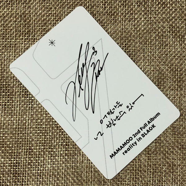 MAMAMOO HWASA [ REALITY IN BLACK ] Official Photocard / New / Gift
