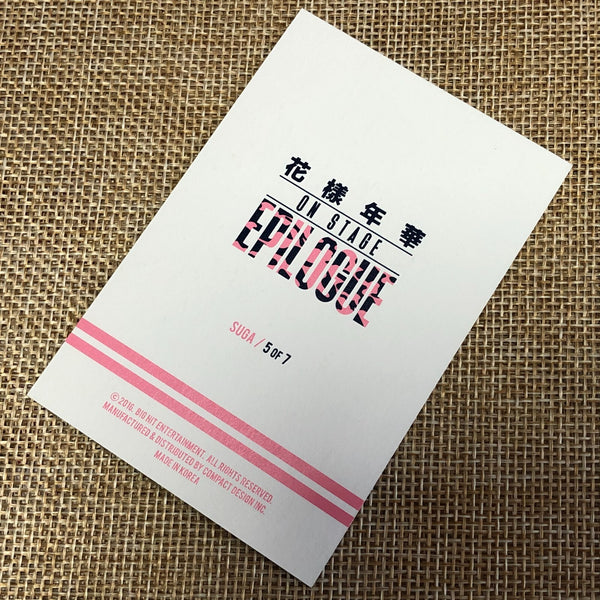 BTS SUGA 5/7 [HYYH On Stage Epilogue Concert] Official Mini Photocard / Gift