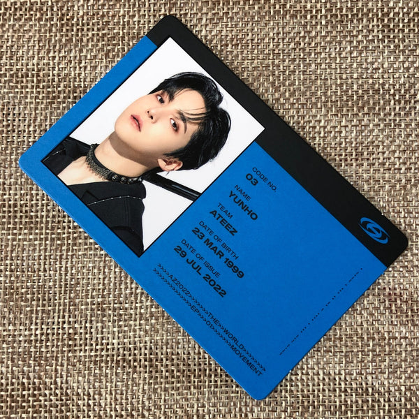 ATEEZ YUNHO [THE WORLD EP.1 : MOVEMENT] Official ID Card Photocard, A Ver. /+G