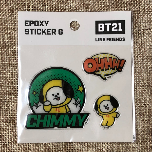 BTS BT21 Official Authentic Goods Epoxy Sticker G Line Friends / New / Gift