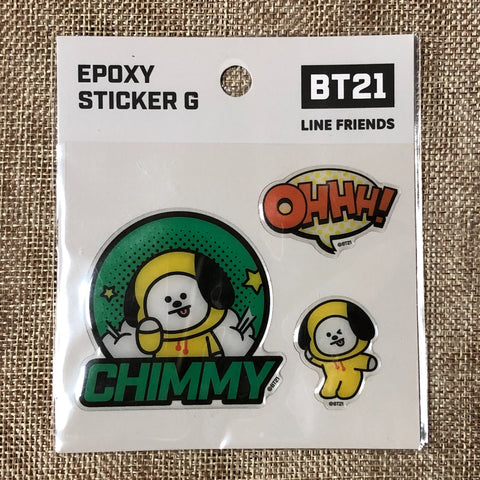 BTS BT21 Official Authentic Goods Epoxy Sticker G Line Friends / New / Gift
