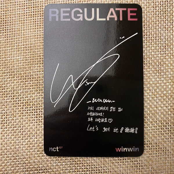 NCT WINWIN [Regulate] Official Photocard, 1st Repackage Album / New, Rare / Gift