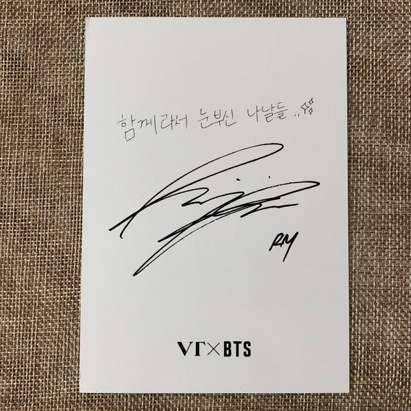 BTS RM [ VT Cosmetics Sign Message ] Official Postcard / New / Gift