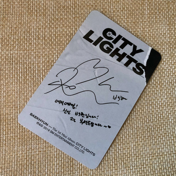 EXO BAEKHYUN [ City Lights ] Official Photocard Day, 1st Mini Album / New / Gift