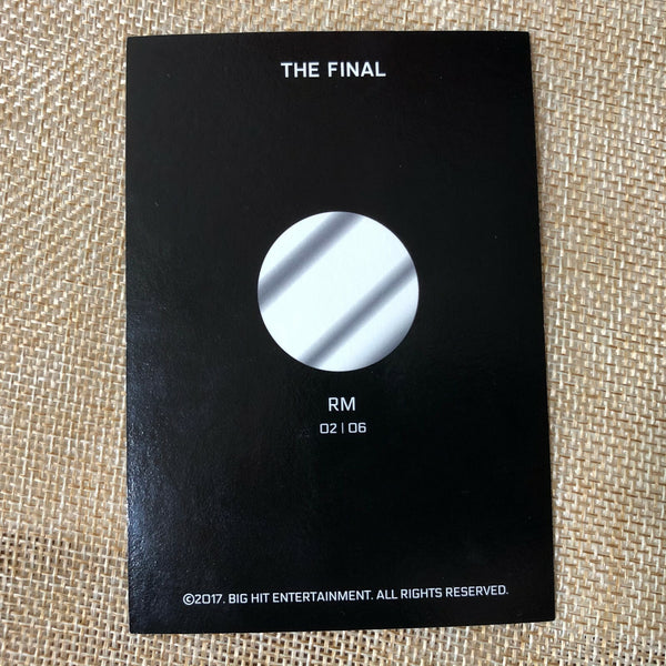 BTS RM 2/6 [ The Wings Tour Final Concert ] Official Mini Photocard / New / Gift