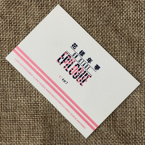 BTS V 4/7 [HYYH On Stage Epilogue Concert] Official Mini Photocard / New / Gift