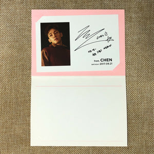 EXO CHEN [ SUM Birthday Card 2017 ] Official Postcard, SM TOWN / New / Gift