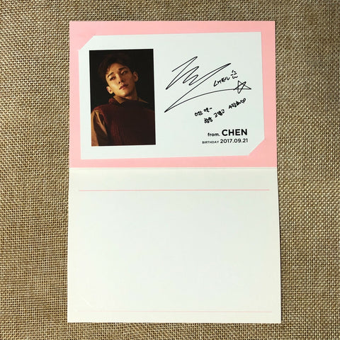 EXO CHEN [ SUM Birthday Card 2017 ] Official Postcard, SM TOWN / New / Gift