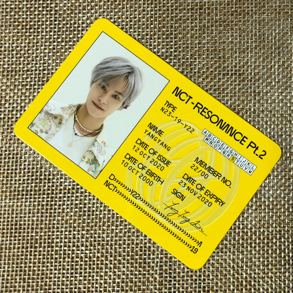 NCT2020 YANGYANG [RESONANCE Pt.2 Departure] Official Photocard, ID Card / Gift
