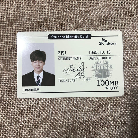 BTS JIMIN [ SKT SK Telecom ] Official Data Coupon Card Photocard / New / Gift