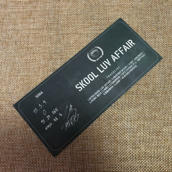 BTS SUGA #2 [ SKOOL LUV AFFAIR ] Official Photocard, 2nd Mini Album / New / Gift