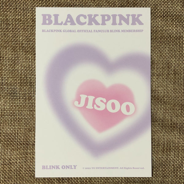 BLACKPINK JISOO [Global Official Fanclub BLINK Early Bird] Postcard / New / Gift