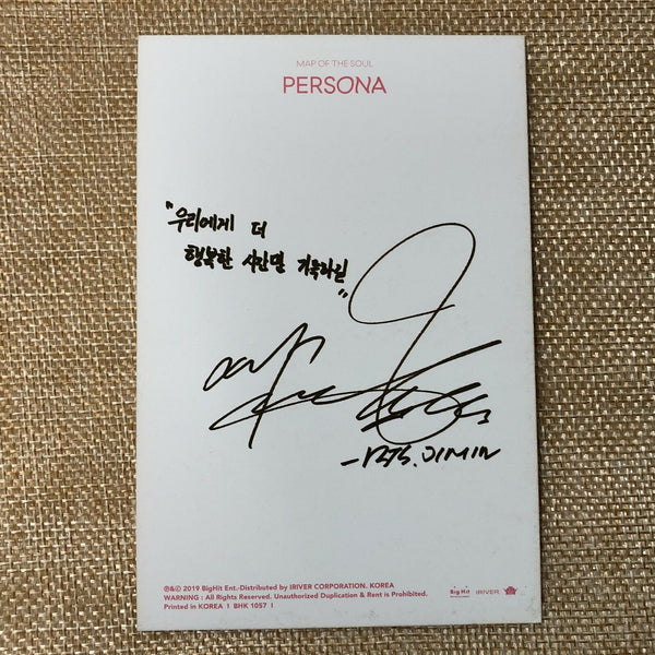 BTS JIMIN [ Map Of Soul ] Official Photocard Postcard, Persona / New / Gift