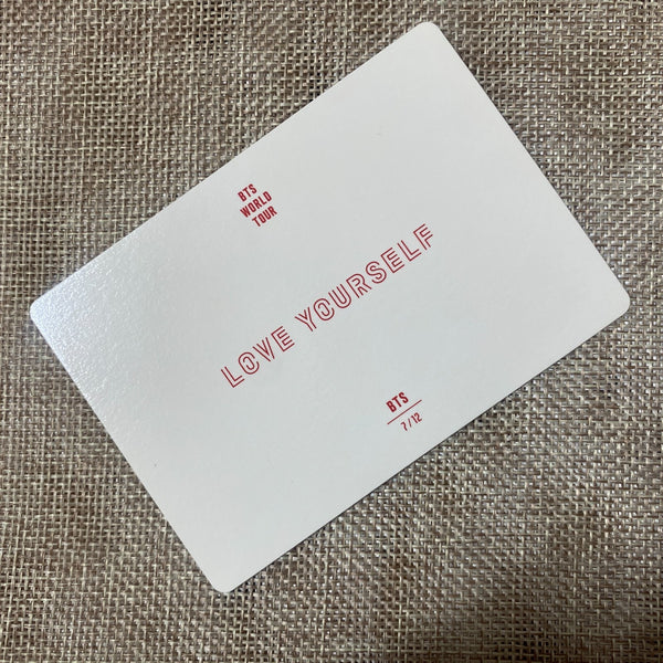 BTS SUGA JIN J-HOPE Unit 7/12 [Love Yourself Tour] Official Mini Photocard /+G