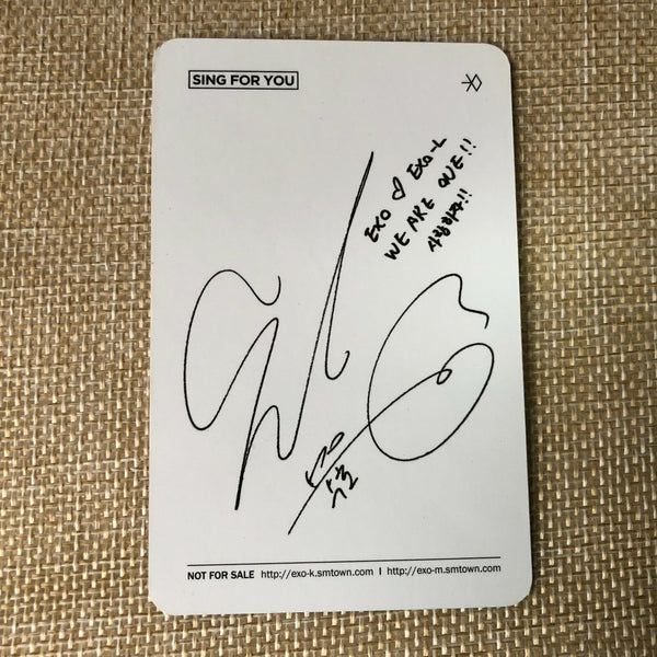 EXO SUHO [ Sing For You ] Official Photocard, Winter 4th Mini Album / Used