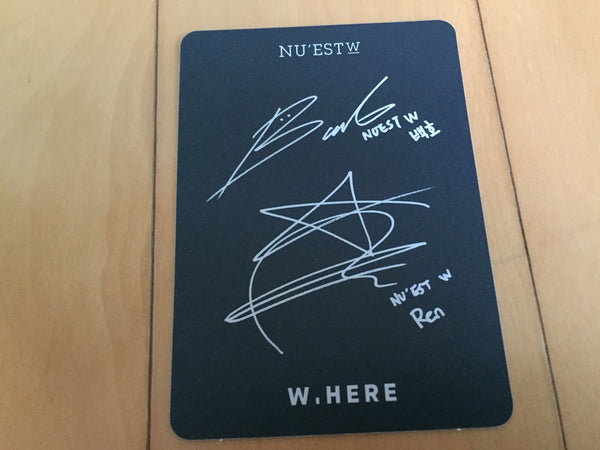 Nu'est [W.here] Official Photocard REN BAEKHO, Album W Still Life Portrait /+G