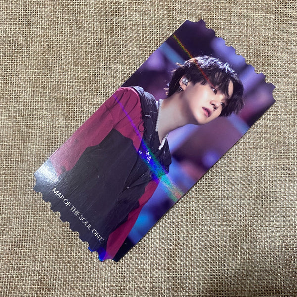 BTS SUGA [ Map of the Soul ON:E DVD ] Hologram Ticket Photocard / New / Gift