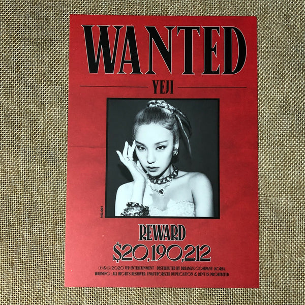 ITZY GROUP [NOT SHY] Official Pre Order Benefit Limited WANTED Poster Set / Gift