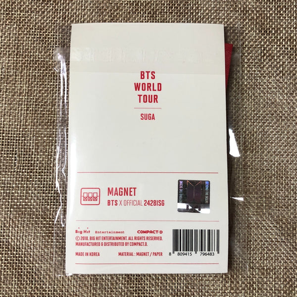 BTS SUGA [ Love Yourself World Tour Concert ] Official Magnet, MD / New / Gift