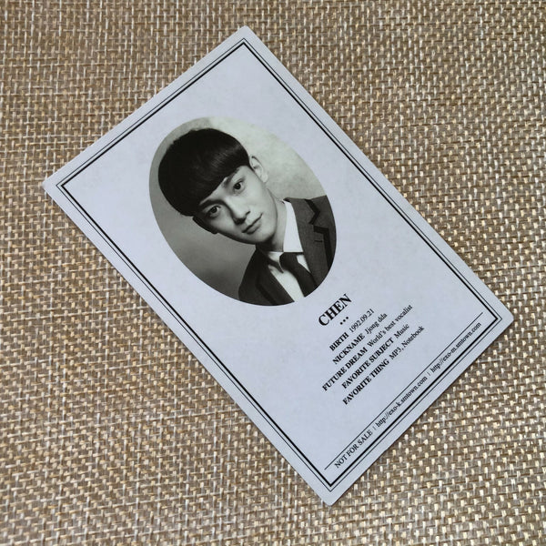 EXO CHEN [ XOXO Wolf ] Official Photocard, Student ID Card / New, Rare / Gift