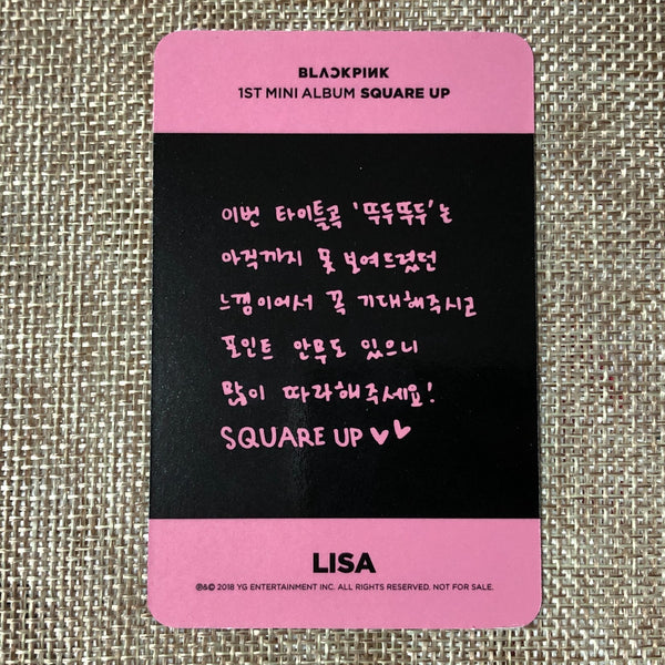 BLACKPINK LISA #3 [ SQUARE UP ] Official Photocard, 1st Mini Album / New / Gift