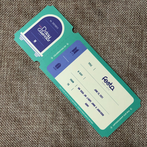 BTS GROUP [ FESTA D-Day Calendar 8th Anniversary ] Official Ticket / New / Gift