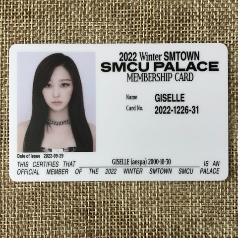 AESPA GISELLE [2022 Winter SMTOWN SMCU PALACE] Official Membership Card PC / New