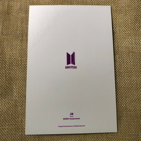 BTS JIN [Armypedia HYYH Young Forever] Official Postcard Photocard / New / Gift